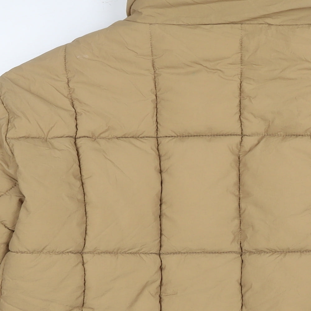 Womens UK Size 6 Topshop Beige Quilted Coat