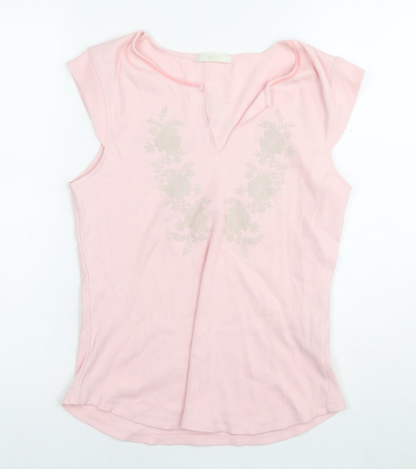 Womens UK Size 16 Marks and Spencer Pink Basic T-Shirt