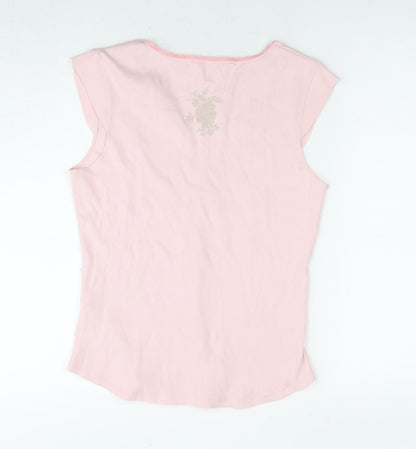 Womens UK Size 16 Marks and Spencer Pink Basic T-Shirt