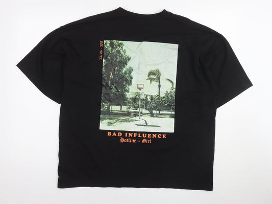 Womens UK Size 6 Missguided Black Basic T-Shirt