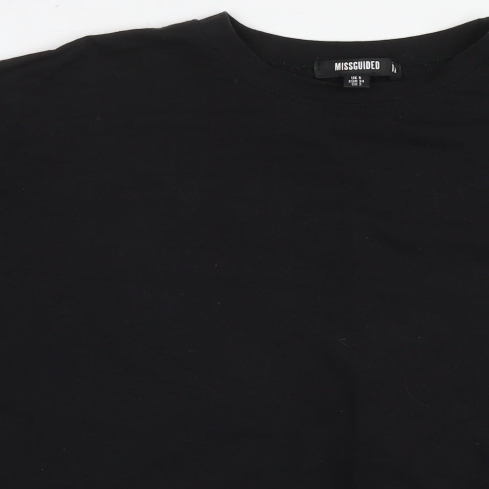 Womens UK Size 6 Missguided Black Basic T-Shirt
