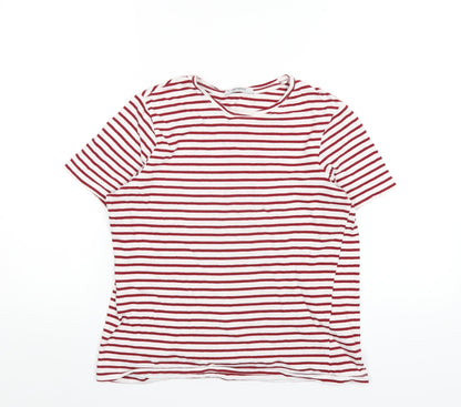 Womens UK Size M Zara Red Basic T-Shirt