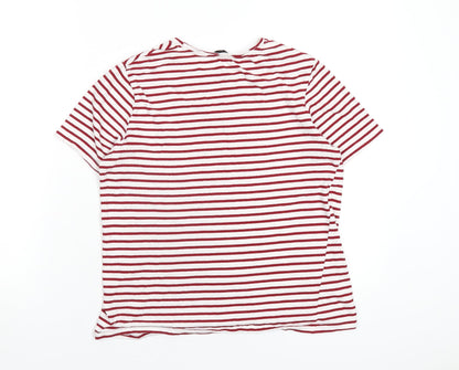 Womens UK Size M Zara Red Basic T-Shirt