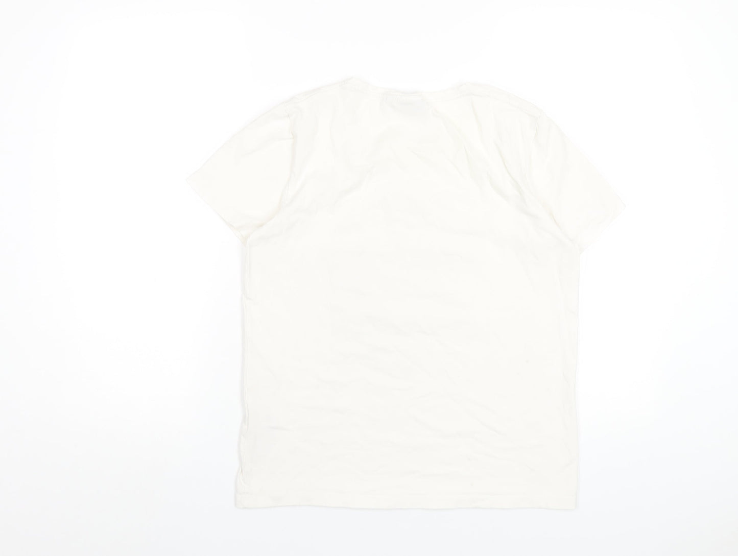 b.young Womens White Cotton Basic T-Shirt Size S Round Neck