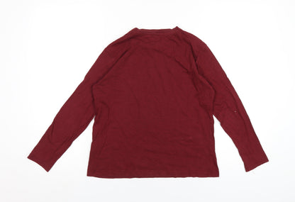 Zara Boys Red Cotton Basic T-Shirt Size 9 Years Round Neck Pullover