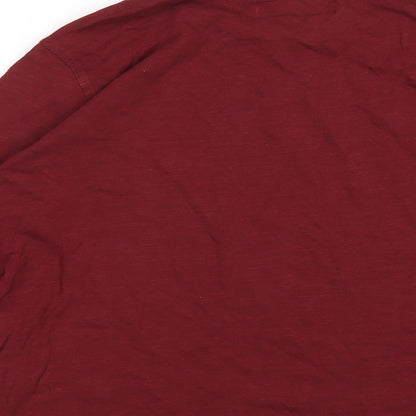 Zara Boys Red Cotton Basic T-Shirt Size 9 Years Round Neck Pullover