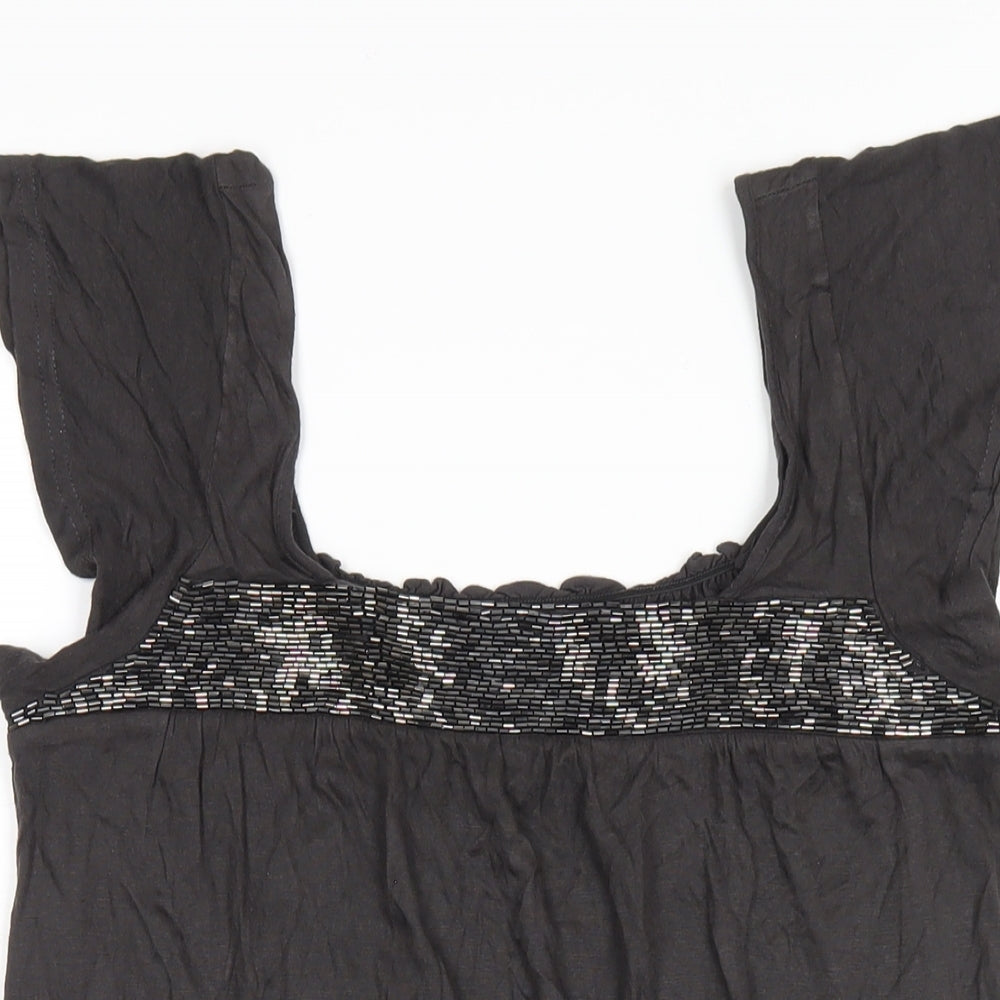 Womens UK Size 10 Dorothy Perkins Grey Basic T-Shirt