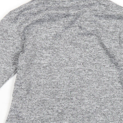 Boohoo Womens Grey Polyester Basic T-Shirt Size 4 Mock Neck