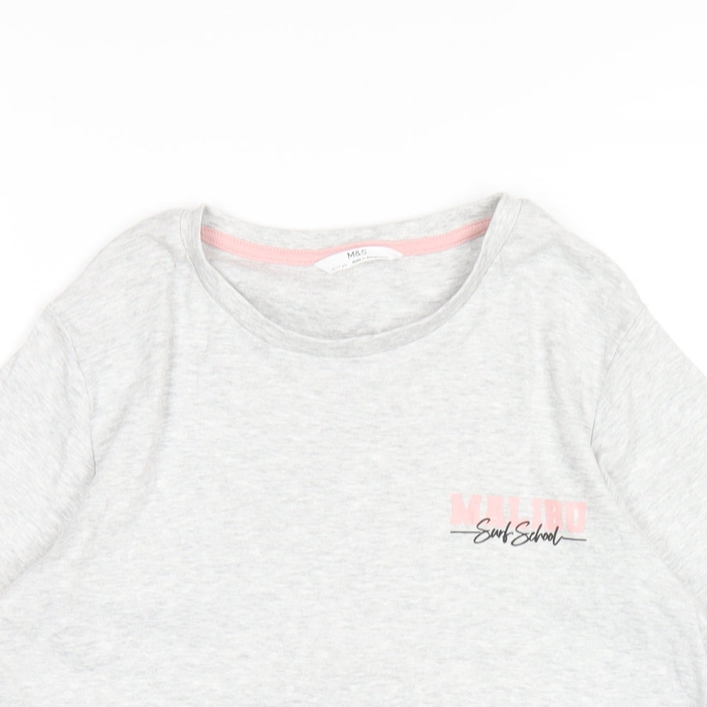 Womens UK Size 12 Marks and Spencer Grey Basic T-Shirt