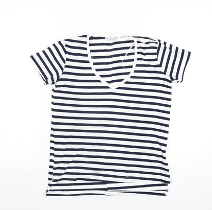 Womens UK Size S Zara Blue Basic T-Shirt