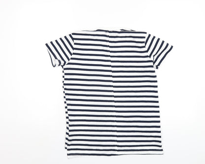 Womens UK Size S Zara Blue Basic T-Shirt