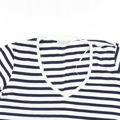 Womens UK Size S Zara Blue Basic T-Shirt