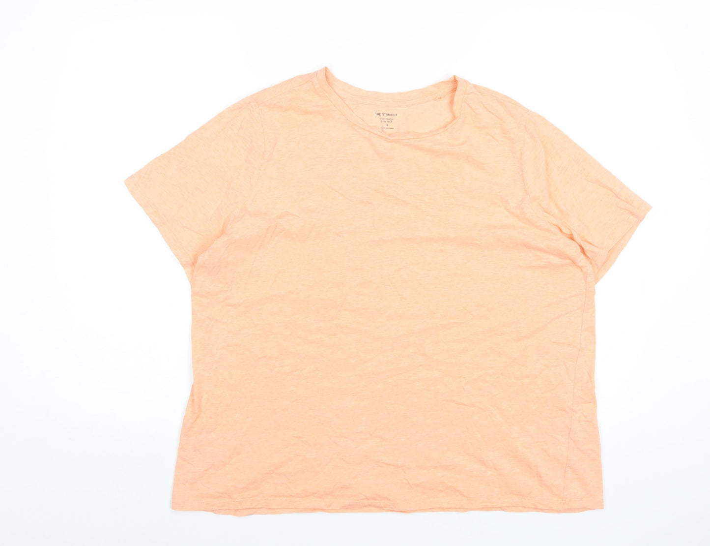 Womens UK Size 18 Marks and Spencer Orange Basic T-Shirt