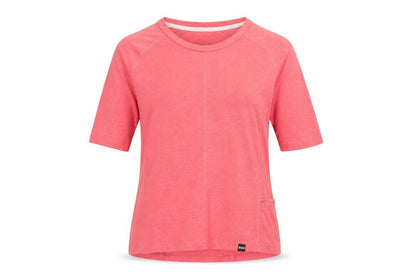 Bamboo Womens Pink Viscose Basic T-Shirt Size 8 Round Neck
