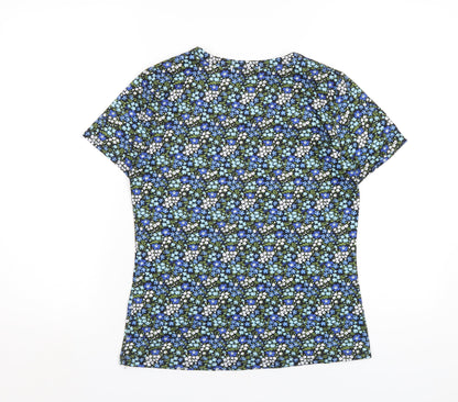 Womens UK Size S By Clara Blue Basic T-Shirt