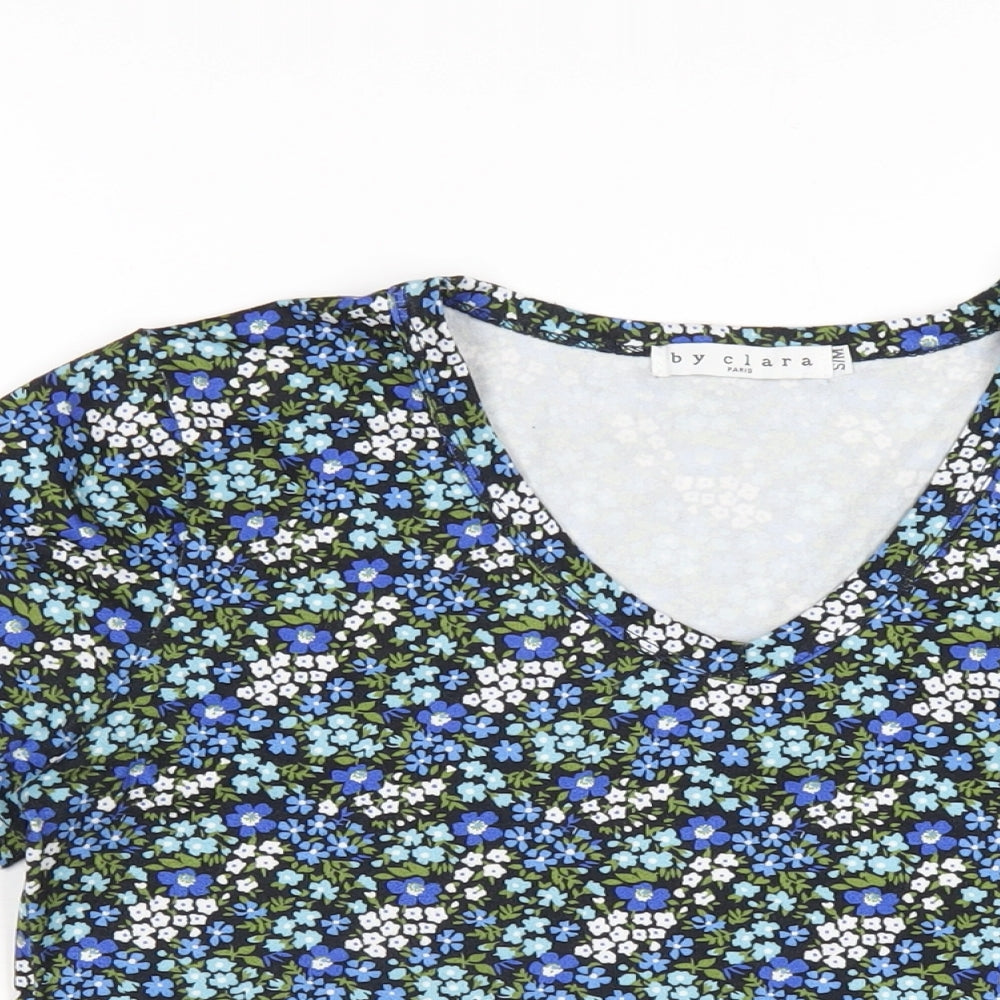 Womens UK Size S By Clara Blue Basic T-Shirt