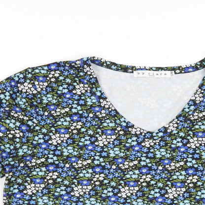 Womens UK Size S By Clara Blue Basic T-Shirt
