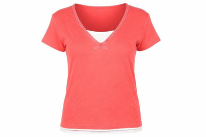 Womens UK Size 20 Maine Red Basic T-Shirt