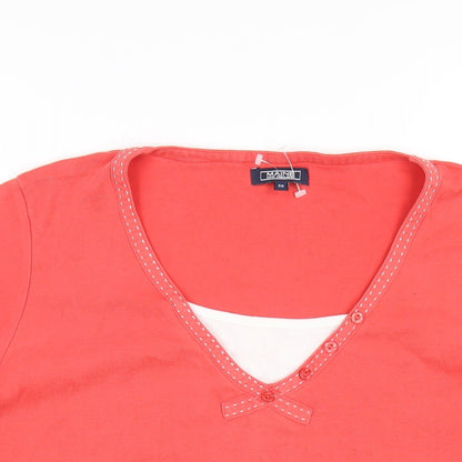 Womens UK Size 20 Maine Red Basic T-Shirt