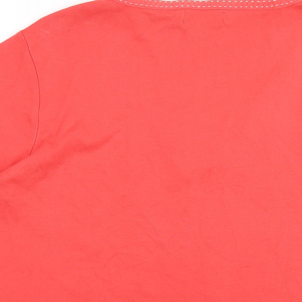 Womens UK Size 20 Maine Red Basic T-Shirt