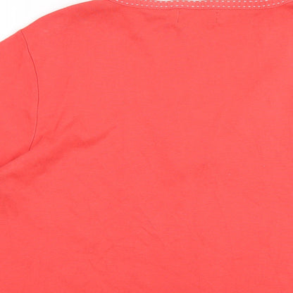 Womens UK Size 20 Maine Red Basic T-Shirt
