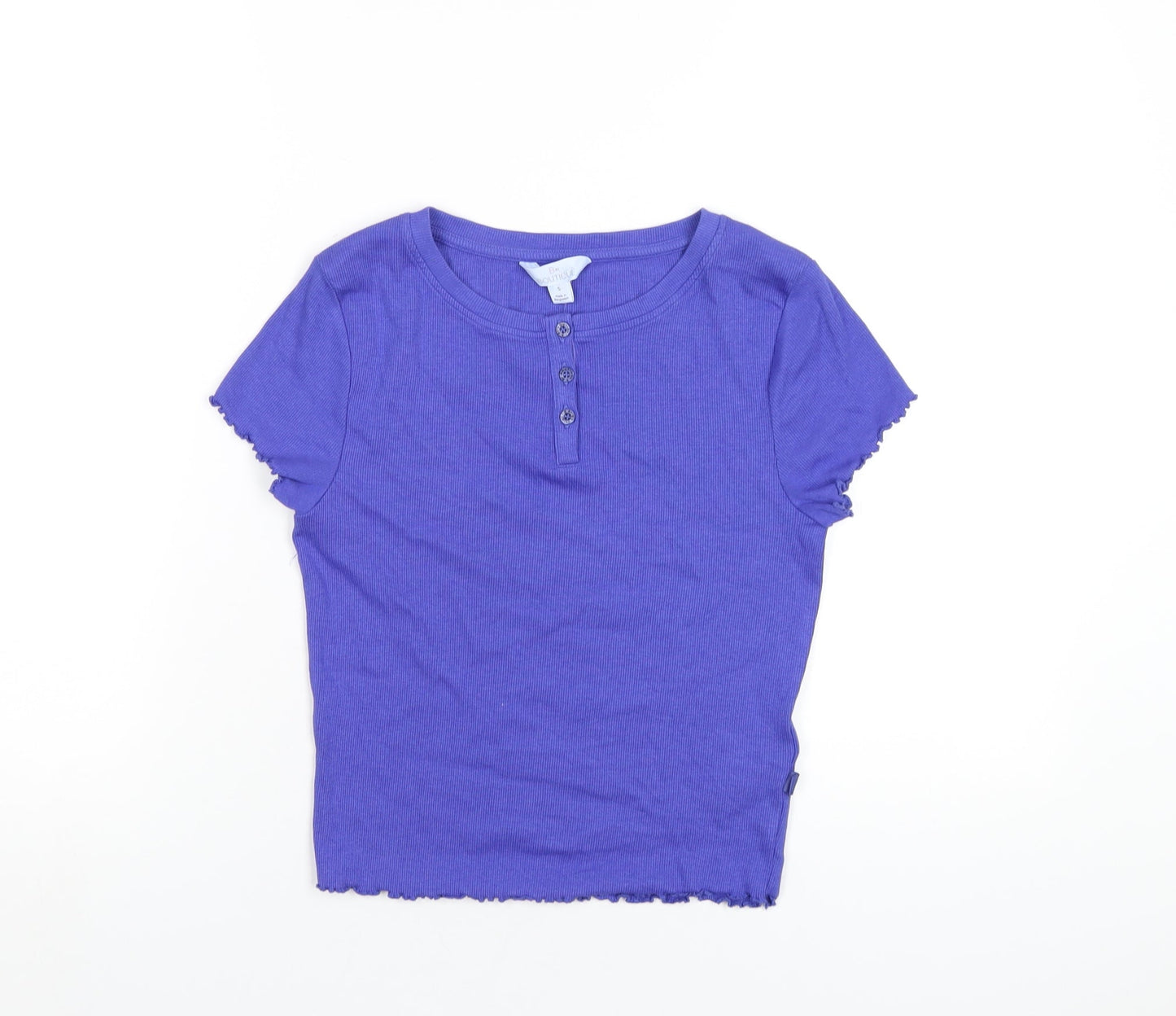 Womens UK Size S Marks and Spencer Blue Basic T-Shirt