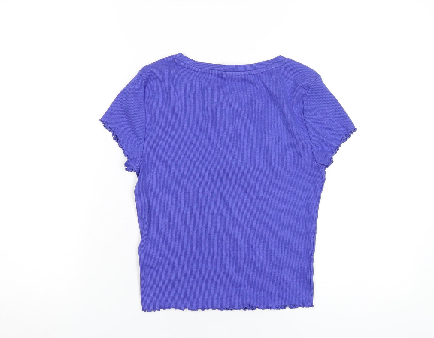Womens UK Size S Marks and Spencer Blue Basic T-Shirt