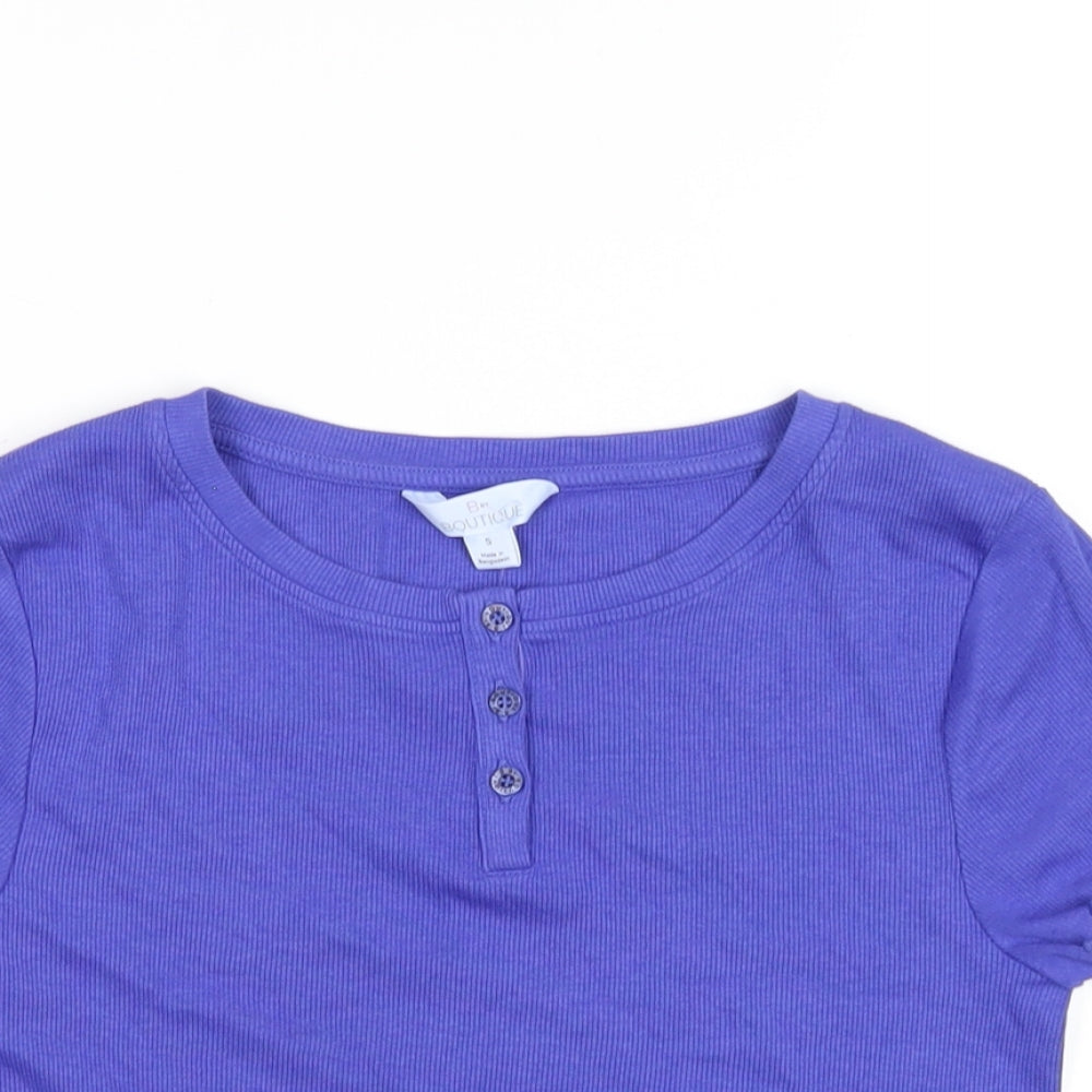 Womens UK Size S Marks and Spencer Blue Basic T-Shirt