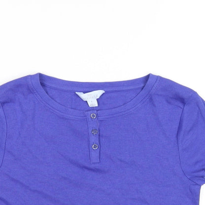 Womens UK Size S Marks and Spencer Blue Basic T-Shirt