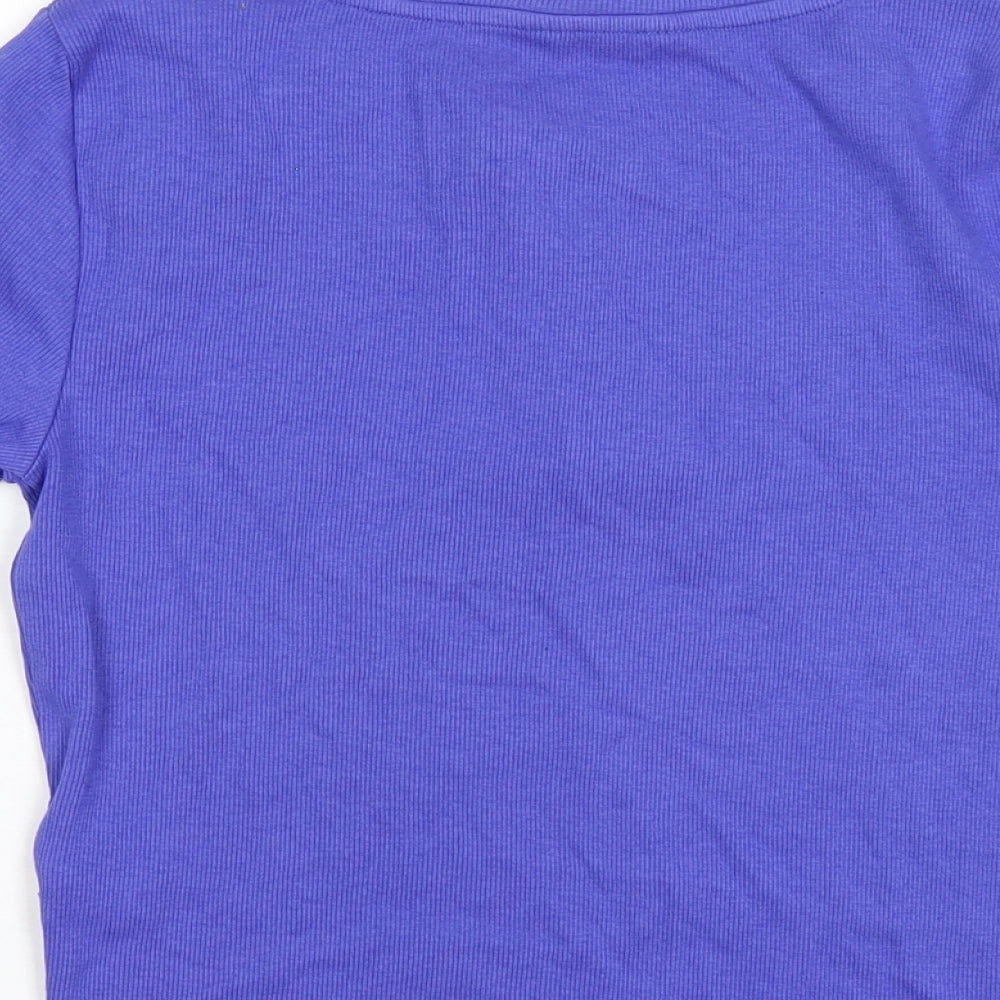Womens UK Size S Marks and Spencer Blue Basic T-Shirt