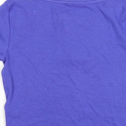 Womens UK Size S Marks and Spencer Blue Basic T-Shirt