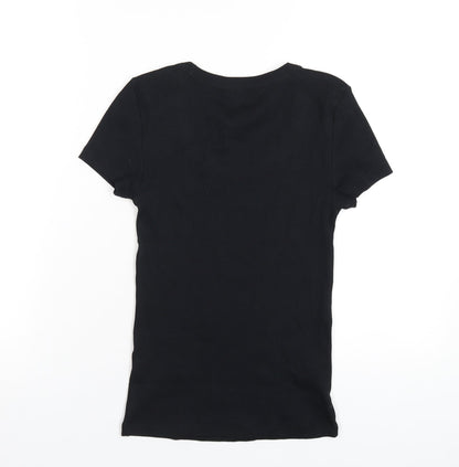 Womens UK Size 6 Marks and Spencer Black Basic T-Shirt