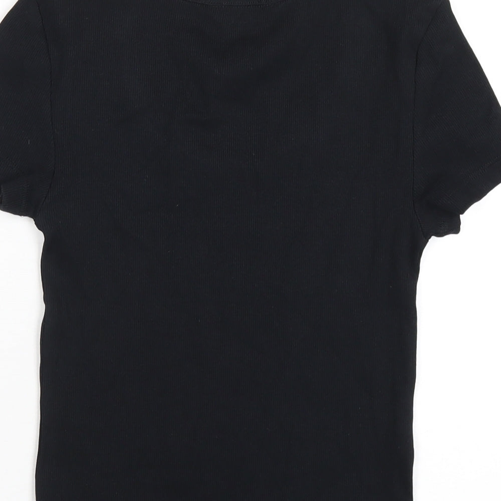 Womens UK Size 6 Marks and Spencer Black Basic T-Shirt