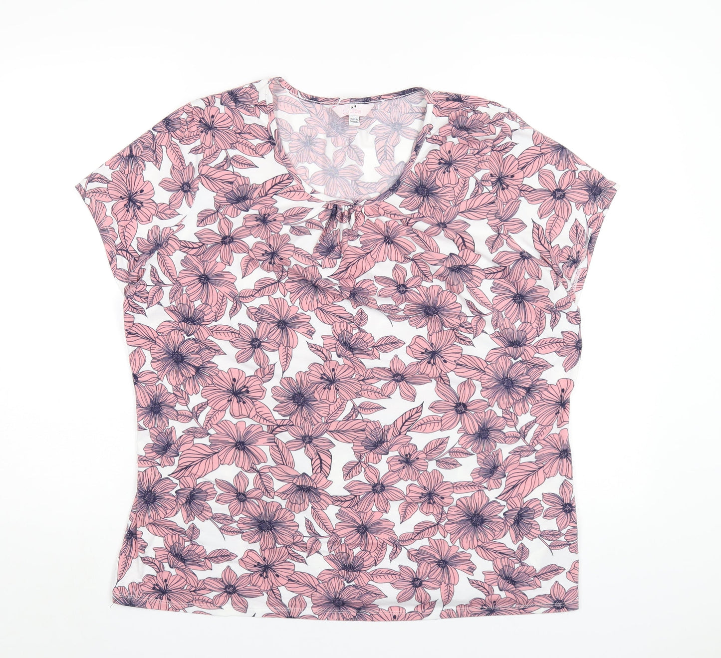 Womens UK Size 18 Julipa Pink Basic T-Shirt