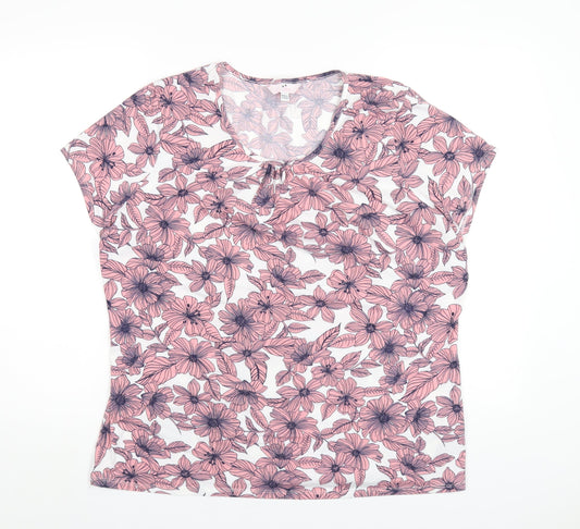 Womens UK Size 18 Julipa Pink Basic T-Shirt