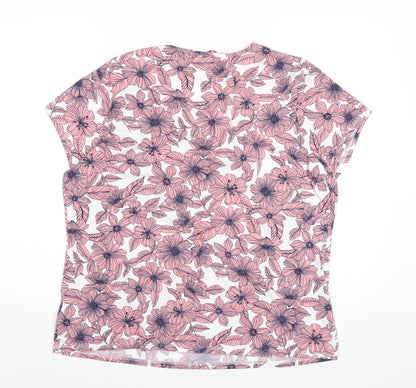 Womens UK Size 18 Julipa Pink Basic T-Shirt