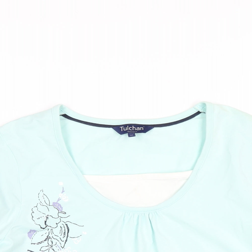 Womens UK Size M Tulchan Green Basic T-Shirt