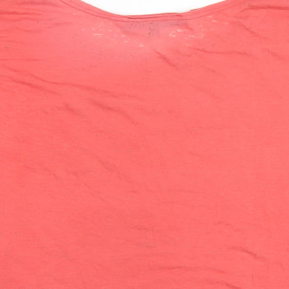 Womens UK Size 8 Topshop Red Basic T-Shirt