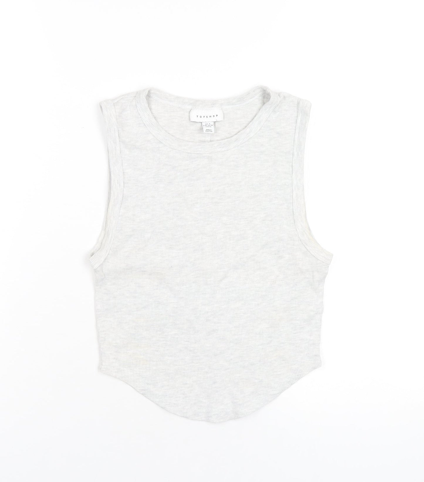 Womens UK Size S Topshop Grey Basic Tank
