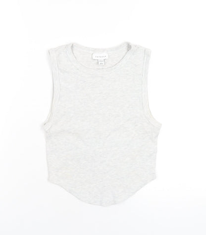 Womens UK Size S Topshop Grey Basic Tank