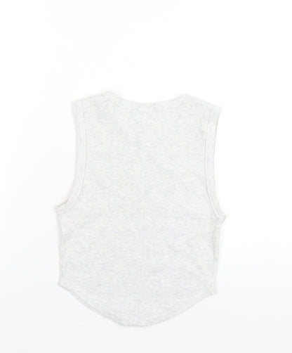 Womens UK Size S Topshop Grey Basic Tank