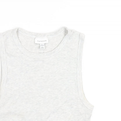 Womens UK Size S Topshop Grey Basic Tank