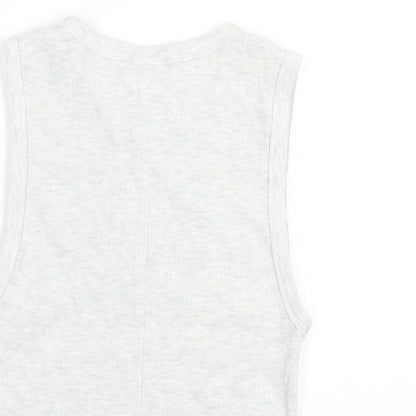 Womens UK Size S Topshop Grey Basic Tank