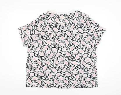 Womens UK Size 18 Per Una Multicoloured Basic T-Shirt