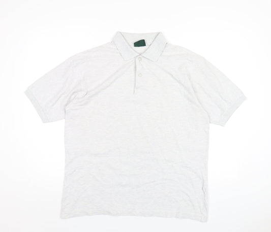 Canda Mens Grey Cotton Polo Size XL Collared Button