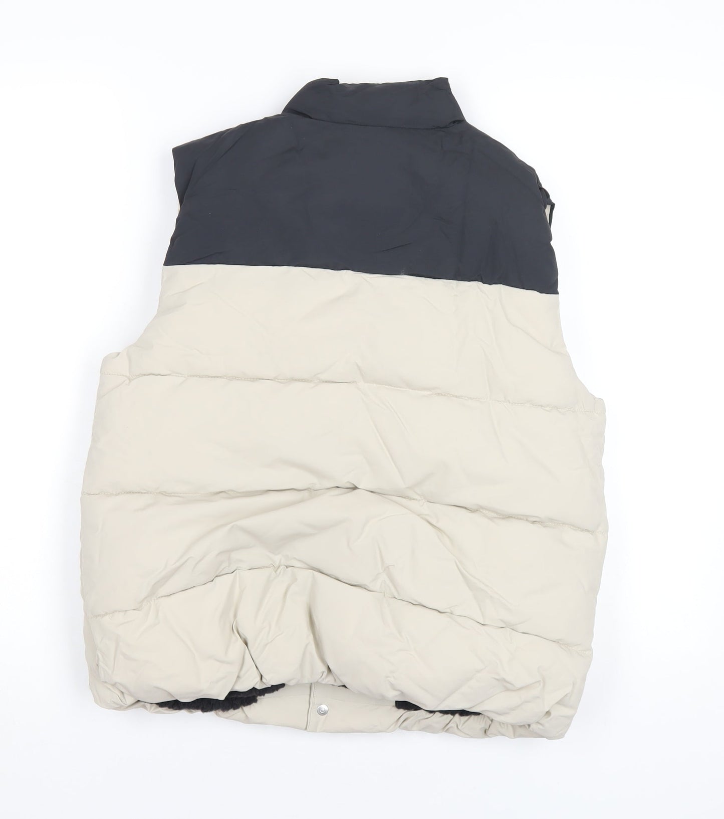 Marks and Spencer Boys Beige Quilted Waistcoat Size 11-12 Years Snap