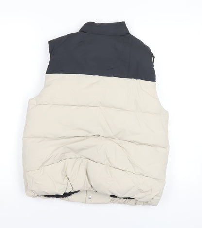 Marks and Spencer Boys Beige Quilted Waistcoat Size 11-12 Years Snap