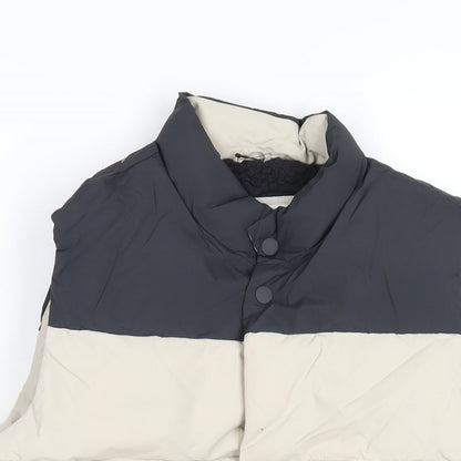 Marks and Spencer Boys Beige Quilted Waistcoat Size 11-12 Years Snap