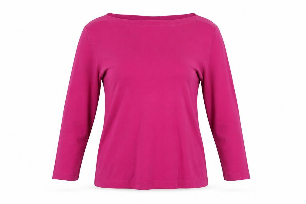 Mexx Womens Pink Cotton Basic T-Shirt Size S Square Neck