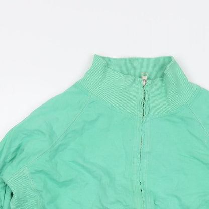 New Look Womens Green Cotton Full Zip Sweatshirt Size 16 Zip